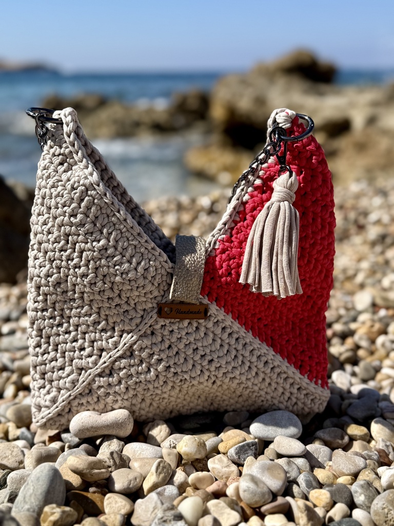 Amicreat / Sac moyen gris et rose